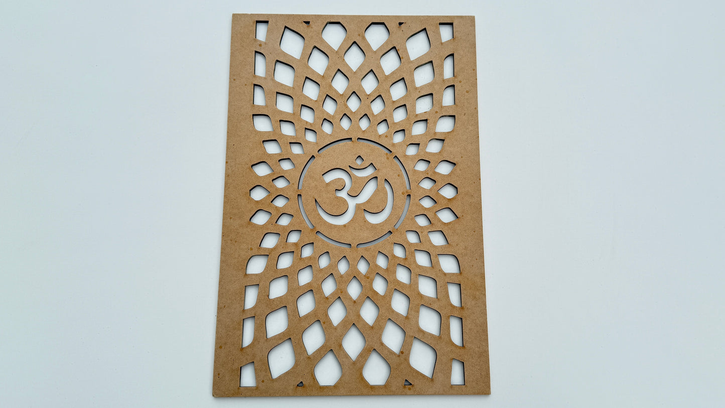 Om Symbol Wall Art – Sacred Geometry Wooden Design