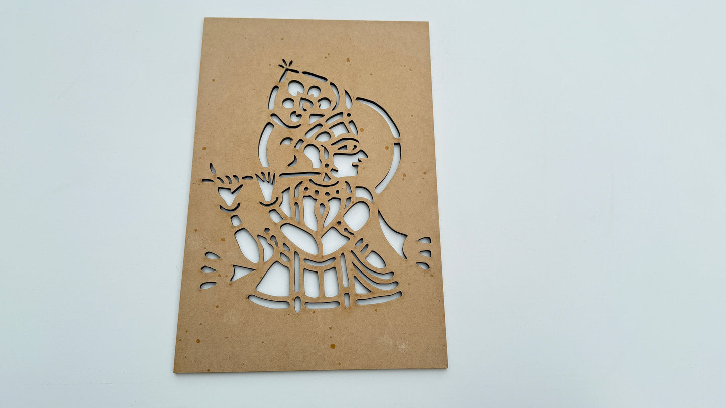 Lord Krishna Wooden Wall Art – Flute Design