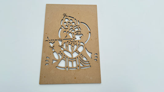 Lord Krishna Wooden Wall Art – Flute Design
