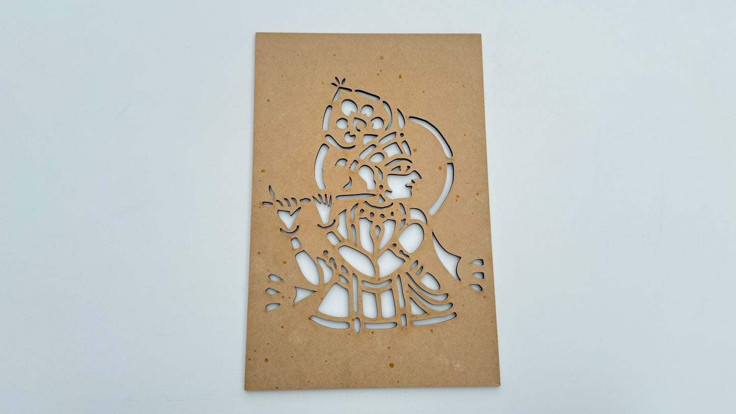 Lord Krishna Wooden Wall Art – Flute Design